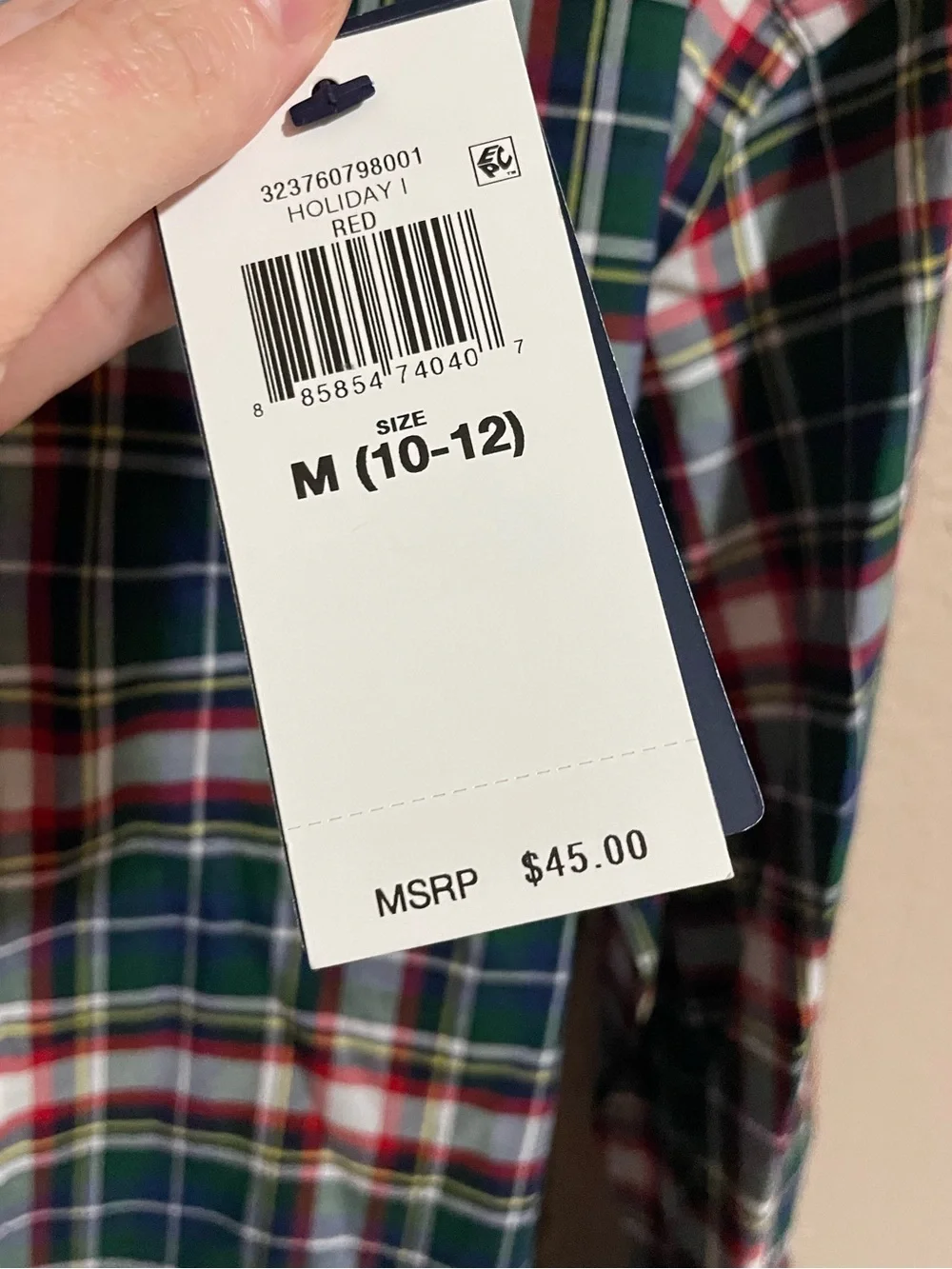 Polo Ralph Lauren Green Red White Plaid Button-Down Shirt